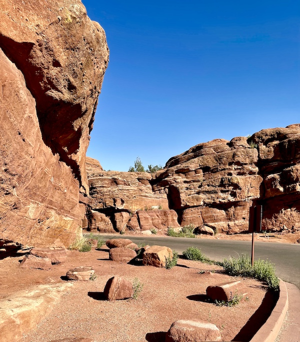 Rock formations and mountains at Garden of the Gods