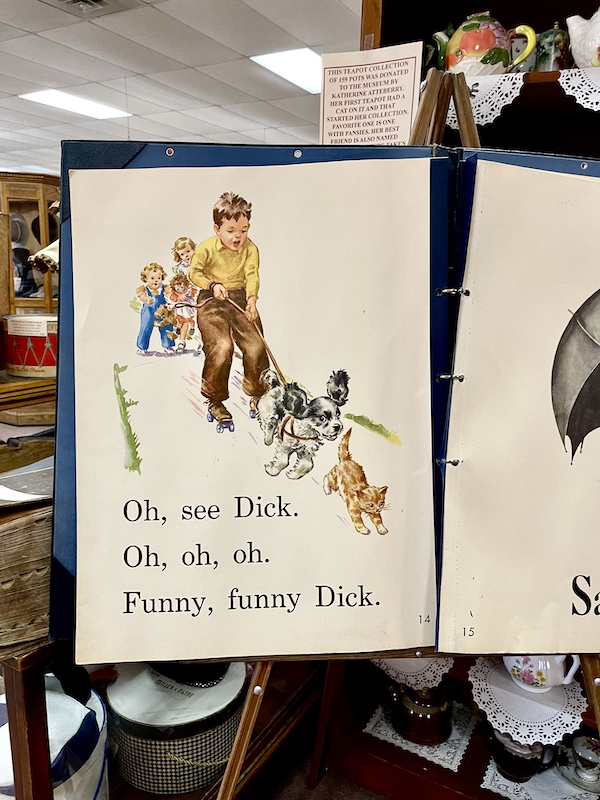 Old elementary school book for new readers on display at Nebraska's Cambridge Museum
