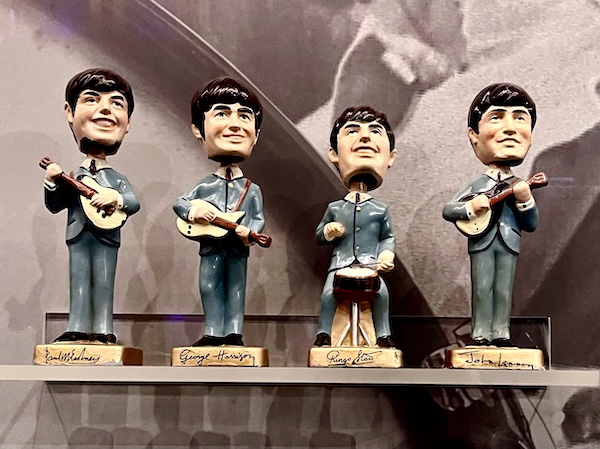 Bobblehead dolls of the Beatles at Rock and Roll Hall of Fame