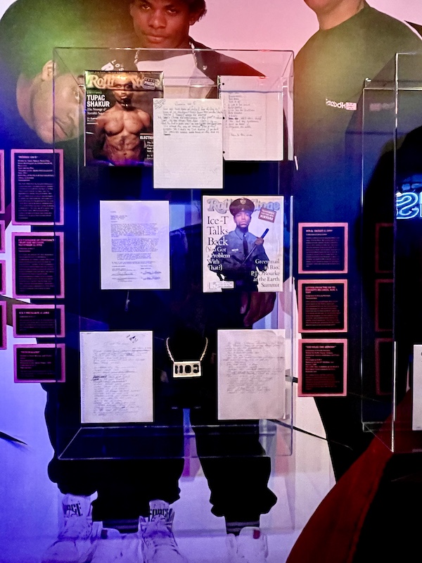 Photos and poetry of Rap musicians Ice-T and Tupac Shakur