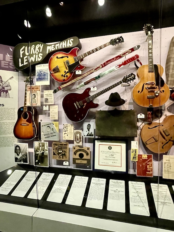 Variety of guitars on display at Rock and Roll Hall of Fame represent the Memphis sound