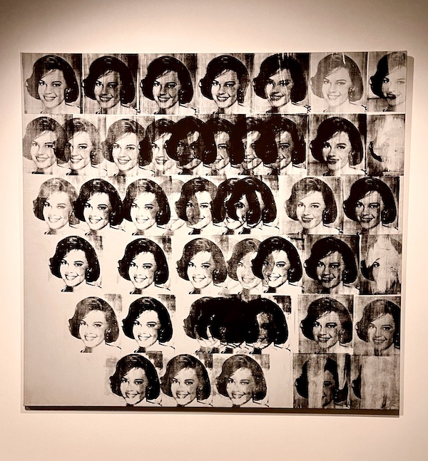 Repetitive black and white faces of Natalie Wood at the Andy Warhol Museum Pittsburgh