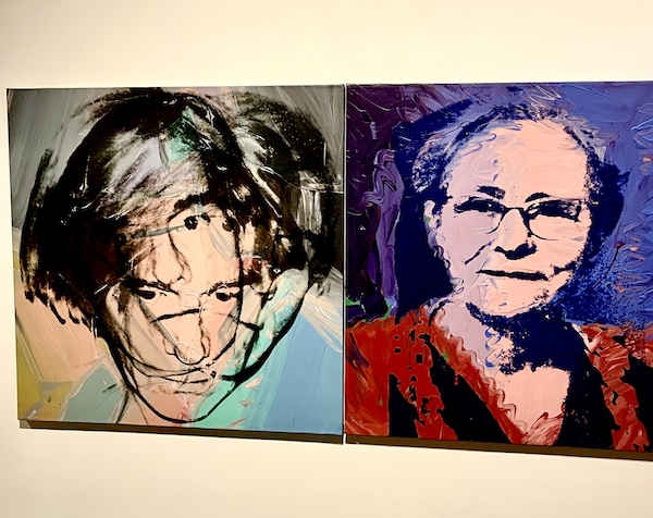 Side by side self portrait of Andy Warhol and his mother