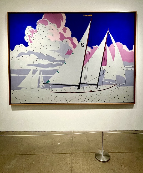 Sailboats and cloud paint by number created by Andy Warhol.