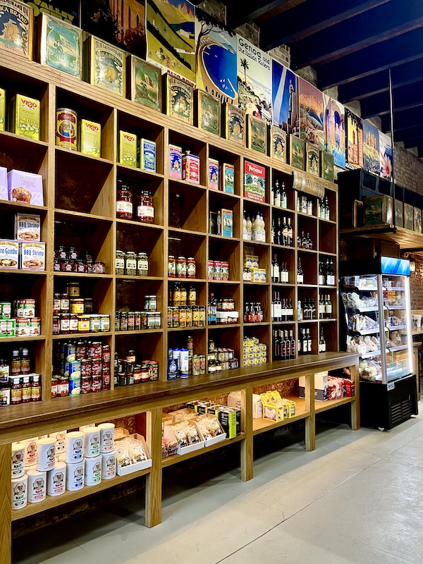 Cubicles of Italian ingredients on display Welcome Back Central Grocery NOLA