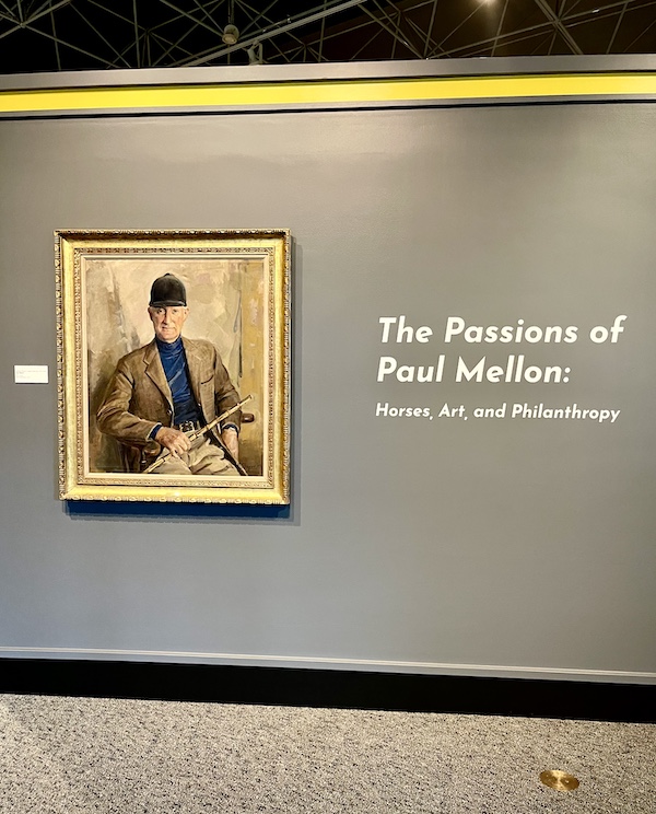 Portrait of Paul Mellon in riding attire at the National Museum of Racing and Hall of Fame