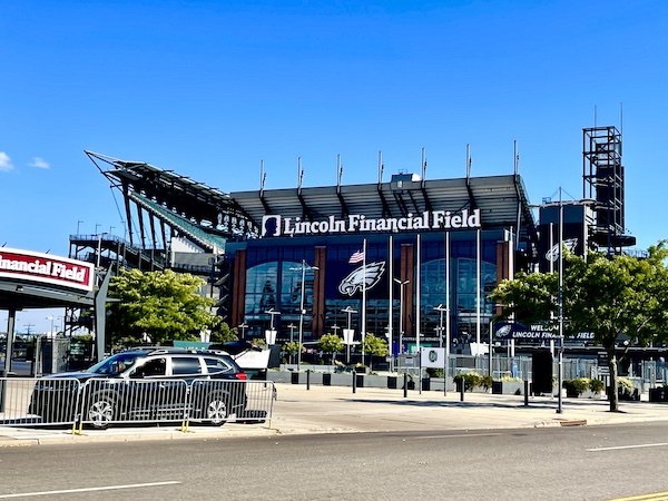 Entrance to Lincoln Financial Field football stadium seen on our Tour of Downtown Philadelphia