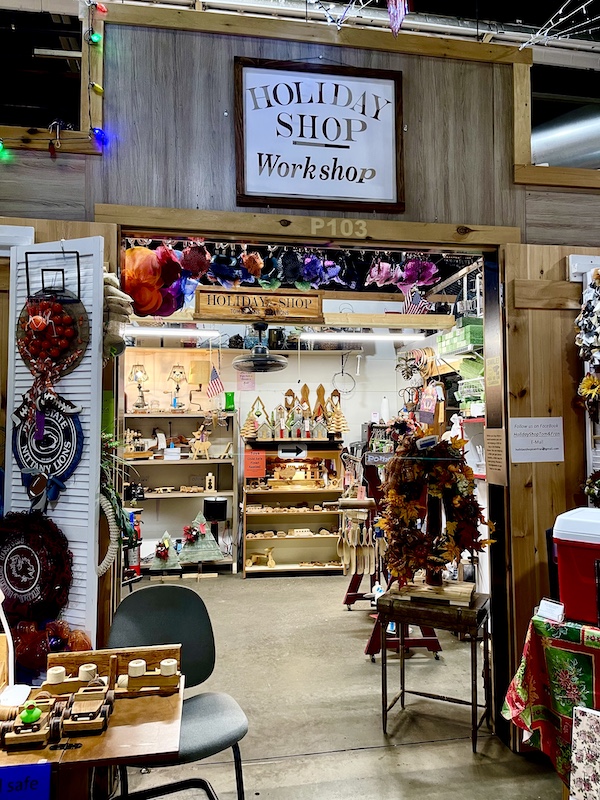 Entrance to The Holiday Shop Workshop at The Market at the Mill Pickens SC