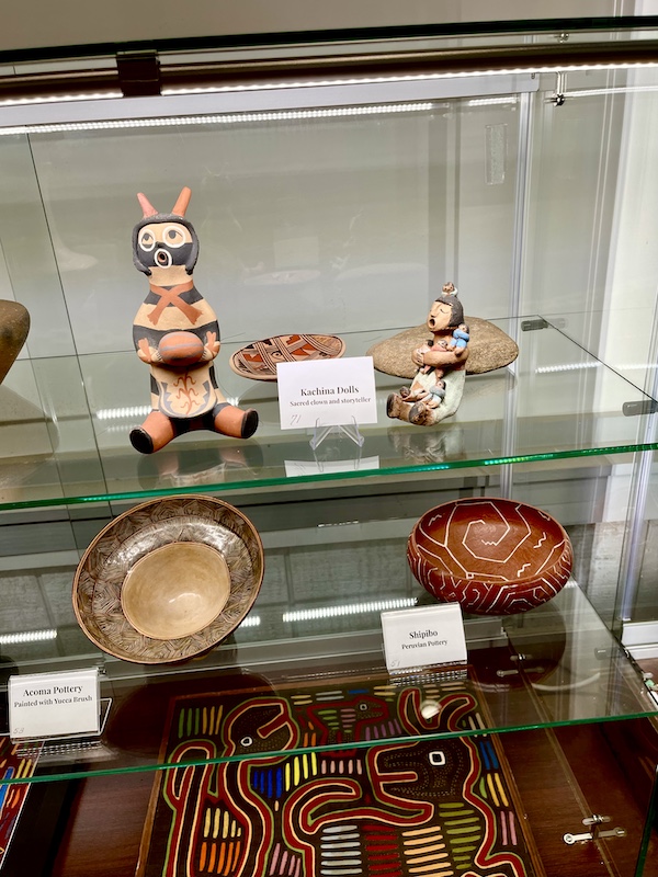 Kachina dolls and pottery on display at the Hagood Mill Native American Celebration