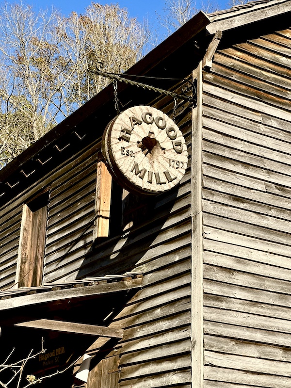 Log building that houses the original Hagood Mill at the Hagood Mill Native American Celebration