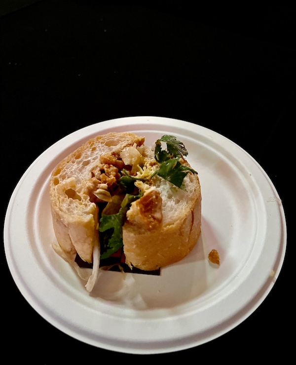 Tasting plate of a slice of a po' boy sandwich at Family Style FoodFest NOLA