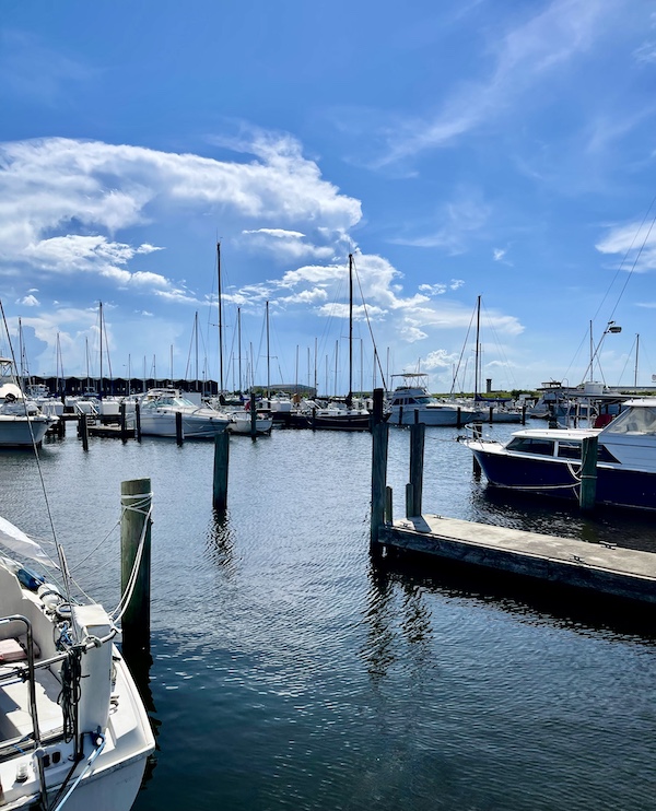 View of marina, lake and sailboats seen during our bonus visit to NOLA