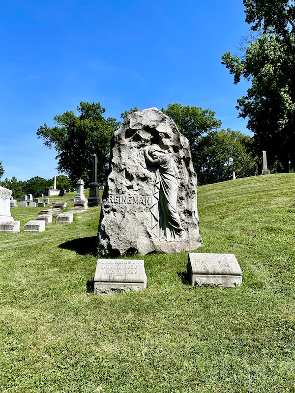 Bas relief monument on the lawn at Allegheny Cemetery Pittsburgh Pennsylvania