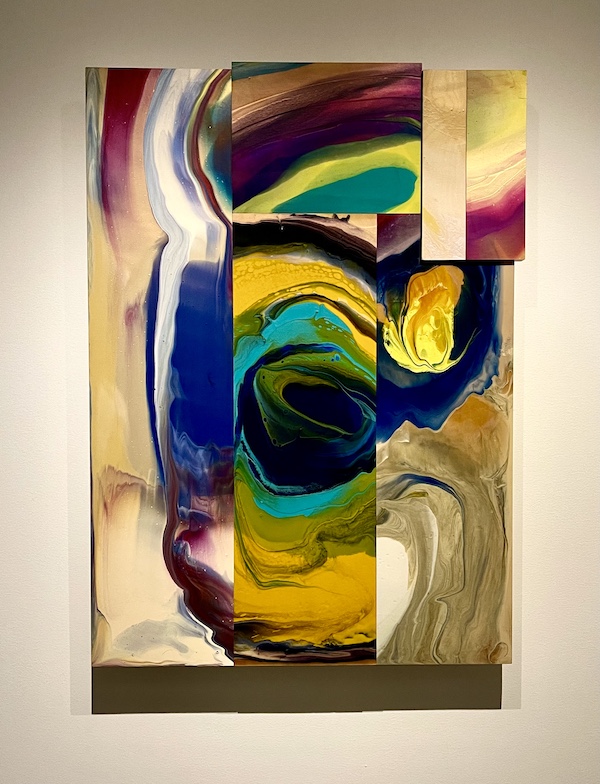 Jewel colors in an abstract painting at Allentown Art Museum
