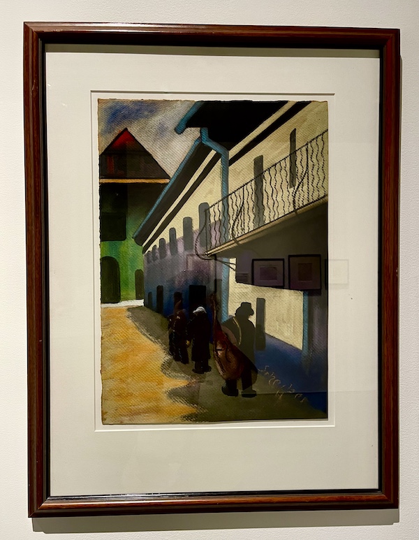 An ordinary street is painted as a study of light and geometry at the WW2 Museum Degenerative Art exhibit