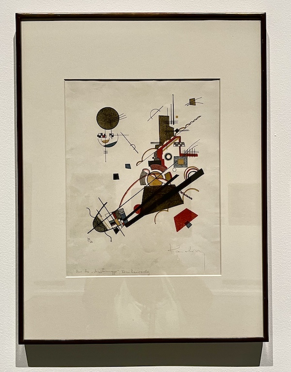 Colorful art of geometric shapes and lines at the WW2 Museum Degenerative Art exhibit