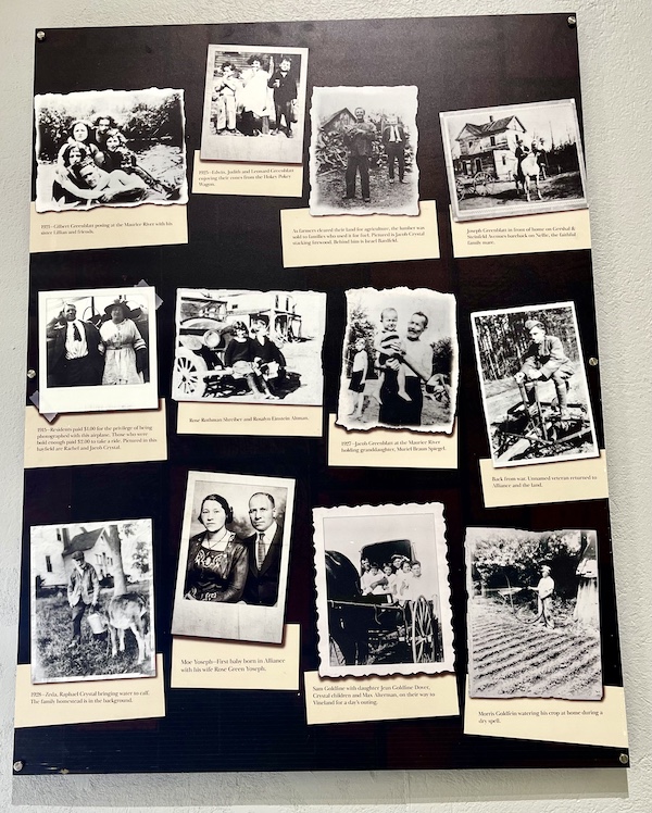 Collage of family photos on display at the synagogue and museum at Alliance Colony Pittsgrove NJ