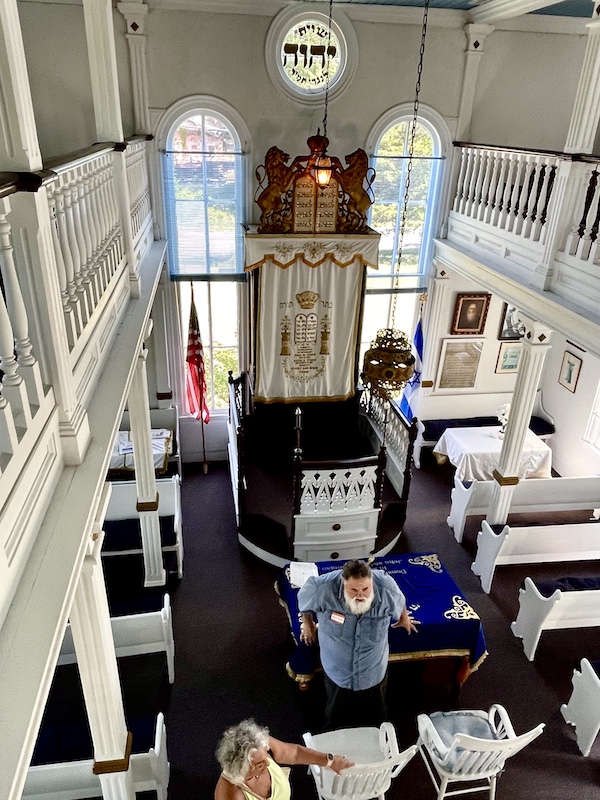 View of the Alliance Synagogue from the balcony where women sit at Alliance Synagogue Pittsgrove NJ