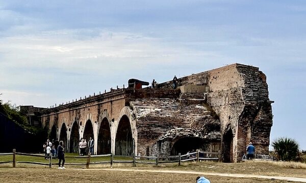 Brick tunnels in a huge protective wall at Fort Pickens Pensacola Florida