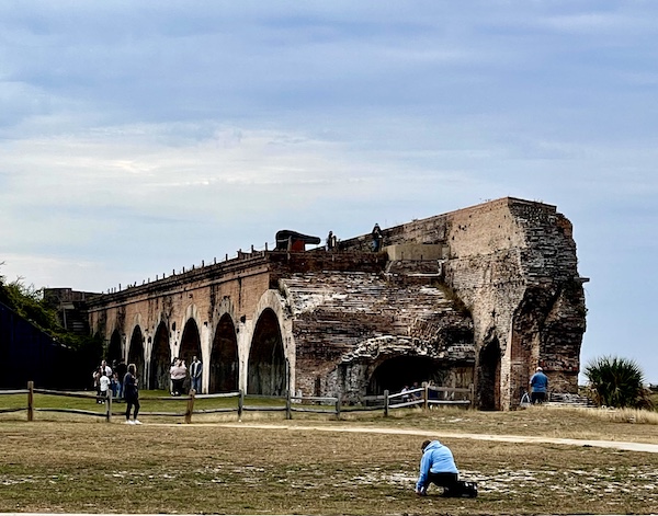Brick tunnels in a huge protective wall at Fort Pickens Pensacola Florida