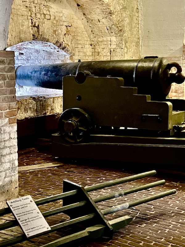 Tunnel with Civil War cannon at Fort Pickens Pensacola Florida