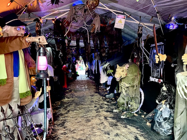 Hallway to a tent at the Halloween house, part of our October Fun at Jersey Shore