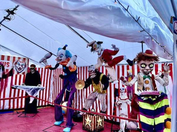 Tent filled with clowns of every scary nature. Just more of our October Fun at Jersey Shore