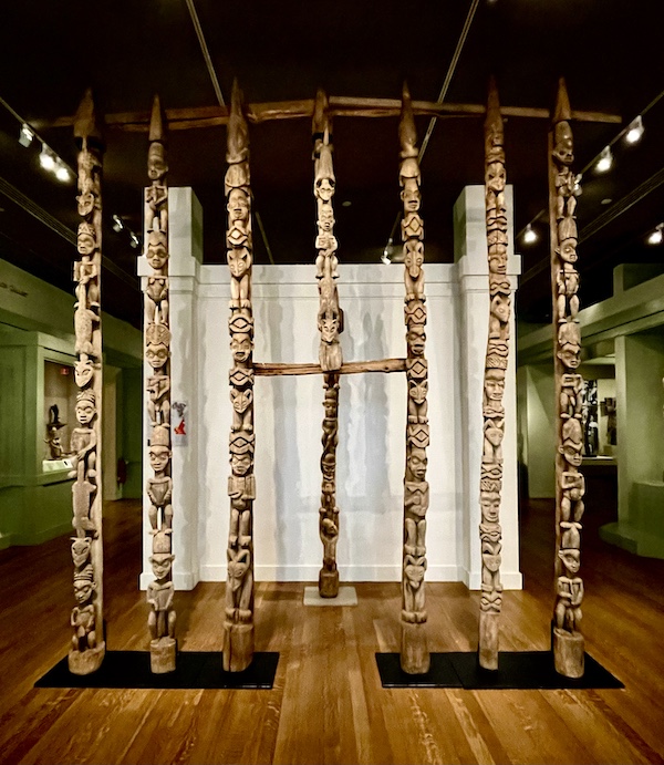 Cameroonian Palace house posts that are free standing so you can walk through them at the New Orleans Museum of Art