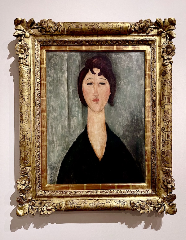 Portrait if a young woman with short dark hair with ornate gold frame at New Orleans Museum of Art Part 2