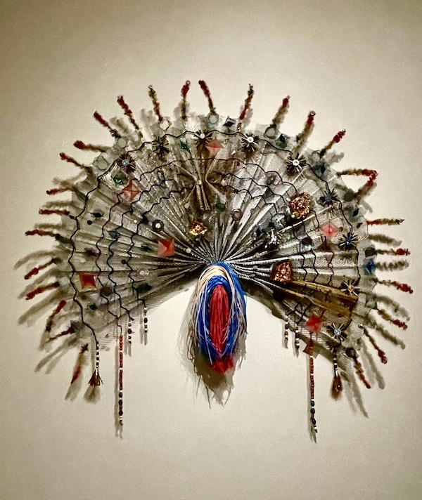 Large artistic, colorful, multimedia fan on the wall at New Orleans Museum of Art Part 2