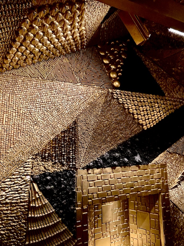 Multimedia objects creating patters in different shades of metal on display at New Orleans Museum of Art Part 2