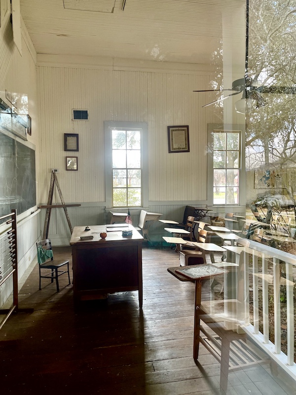 Old schoolhouse classroom at Le Vieux Village Opelousas LA