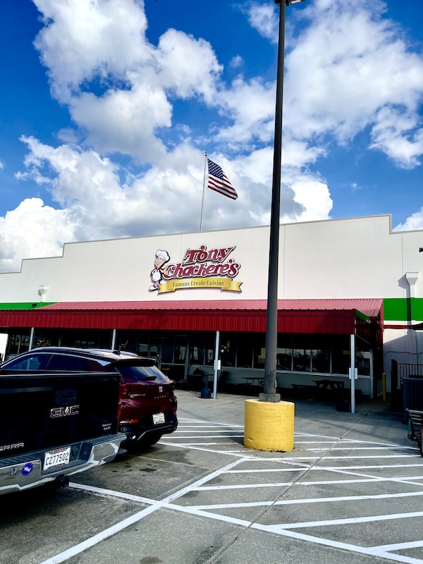 Building with white roof is part of the headquarters for Tony Chachere's Famous Creole Seasoning