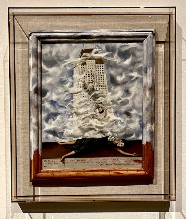 Painting that depicts a woman committing suicide. Part of the Frida Kahlo Exhibit Houston