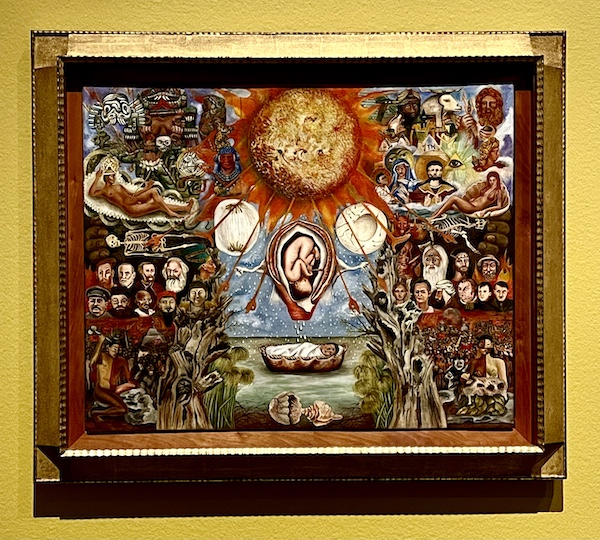 Surrealistic rendition of Moses being discovered as an infant painted by Frida Kahlo and part of the exhibit in Houston.