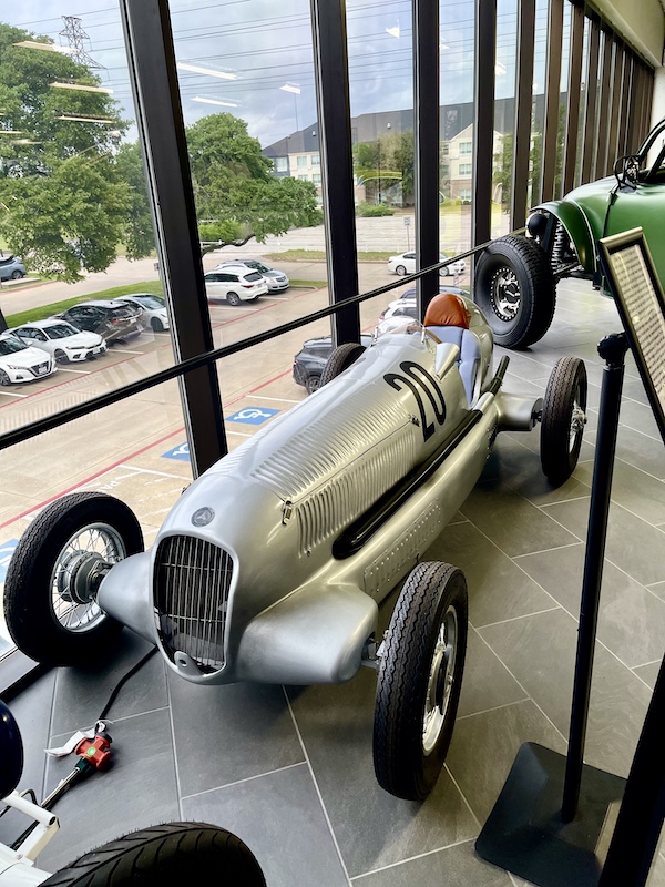 Silver racing car style go kart at DFW Car and Toy Museum