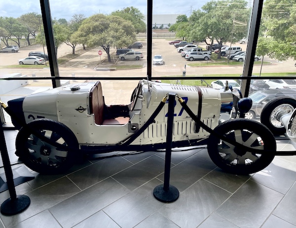 Beige Bugatti style go kart at DFW Car and Toy Museum
