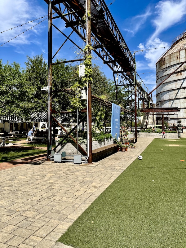 A vertical garden at The Silos Waco Texas