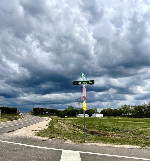 Happy 100 Route 66! The beginning of a mile long stretch of the original historic Route 66. Most of it paved with concrete.